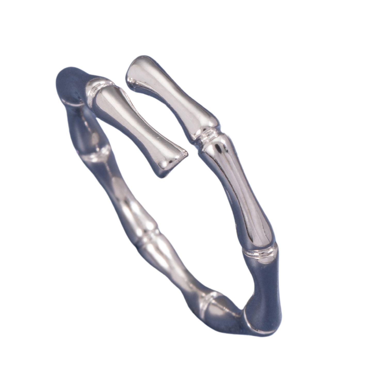 Sterling Silver Bamboo Open Adjustable Ring