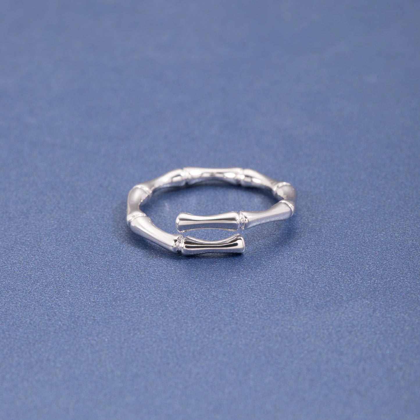 Sterling Silver Bamboo Open Adjustable Ring
