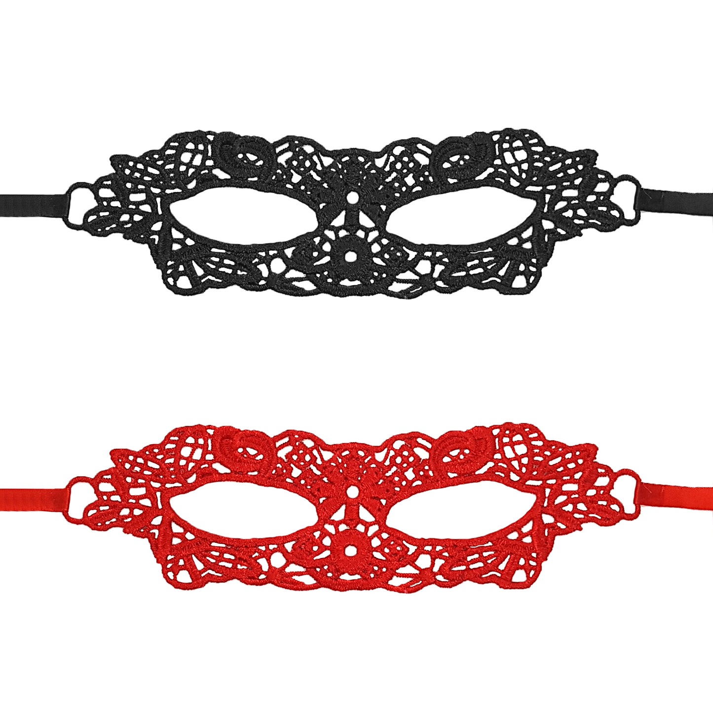 Masquerade Lace Mask in Red or Black