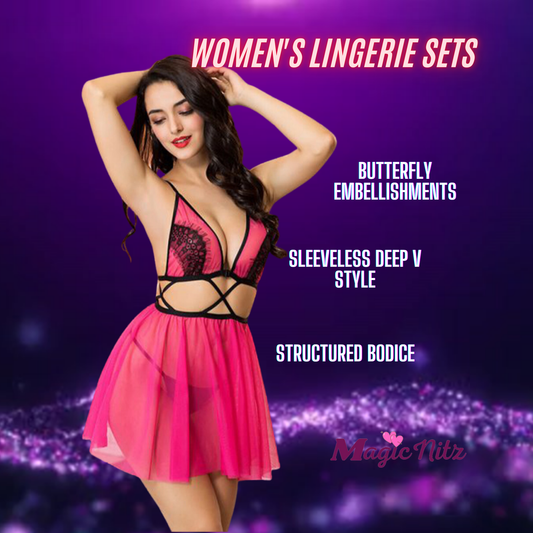 Sexy Open Waist Pink Baby Doll and G-String Set