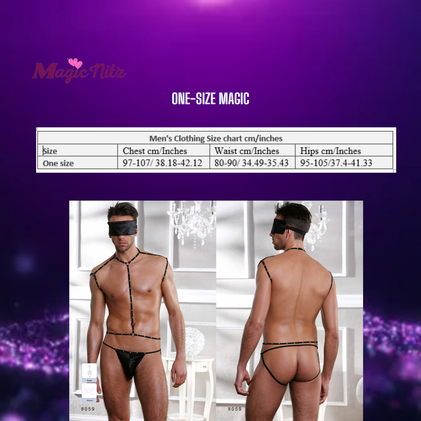 Men Black Fantasy Costume Outfit 3pcs Set