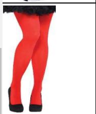 Elastic Red Colour Tights S/M