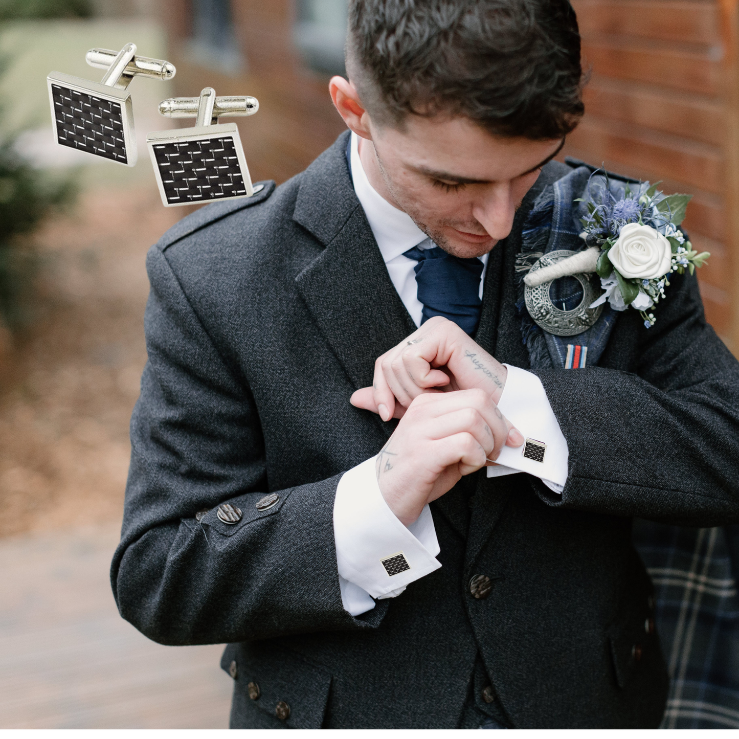 Carbon Weave Cufflinks