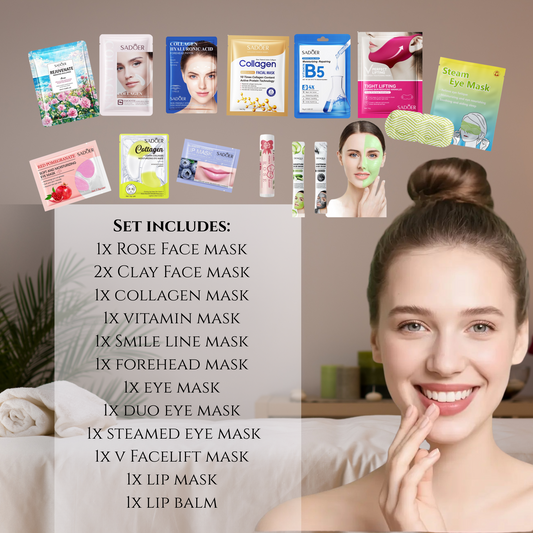 12PC Complete Skincare & Mask Bundle + FREE Lip Balm