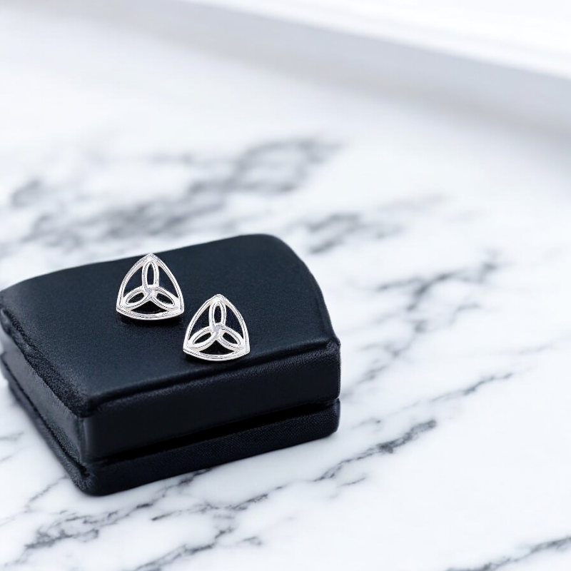 Sterling Silver Celtic 10mm x 10mm Stud Earrings