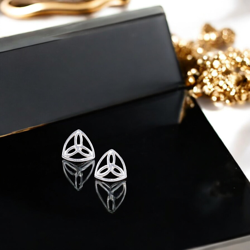 Sterling Silver Celtic 10mm x 10mm Stud Earrings
