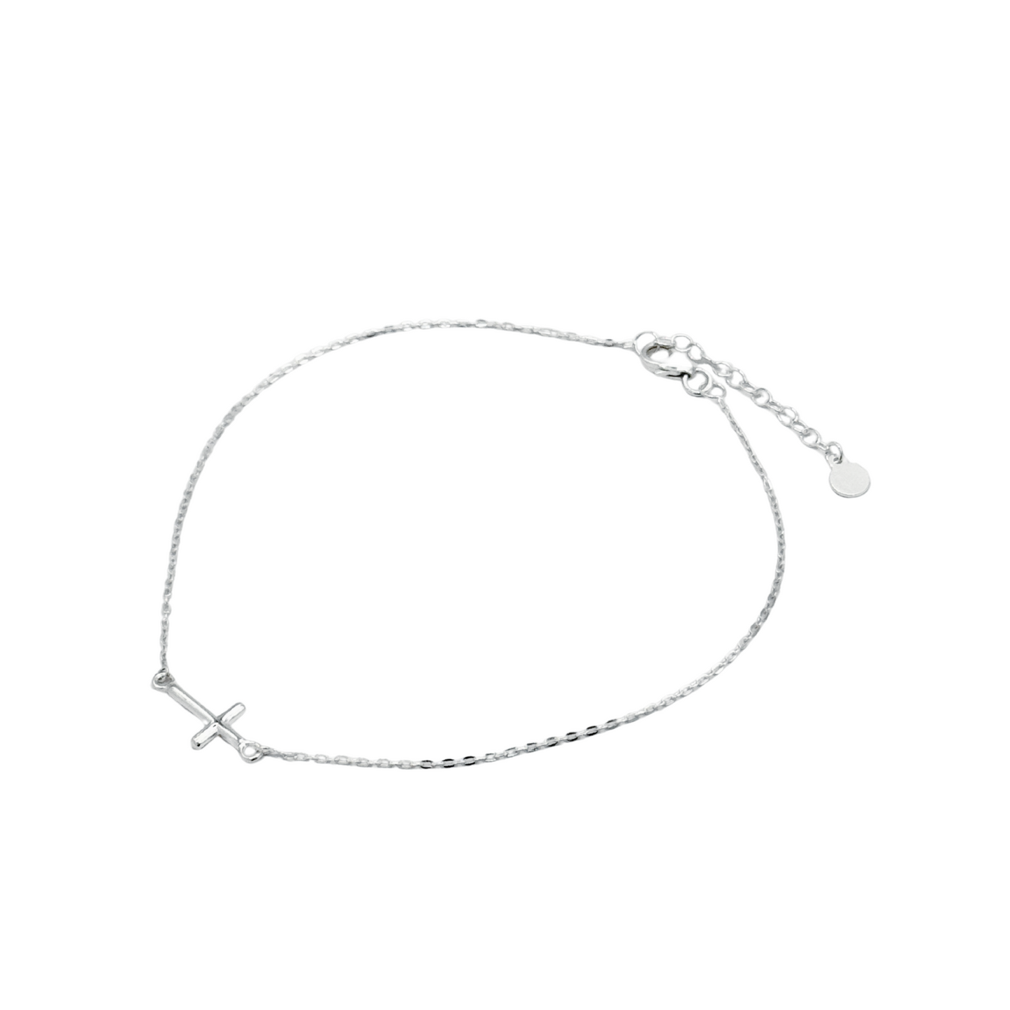 S925 Sterling Silver Minimalist Cross Bracelet/Anklet