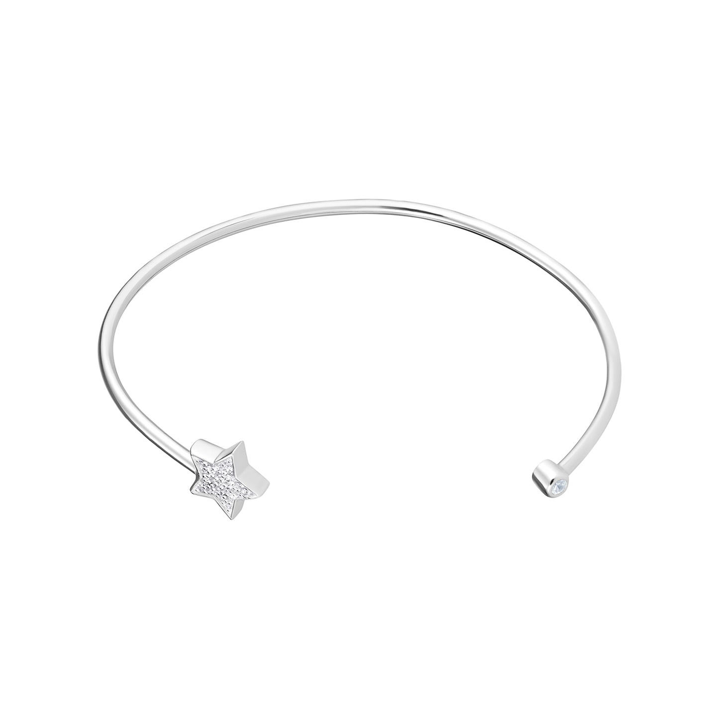 Sterling Silver S/S CZ Star Bangle