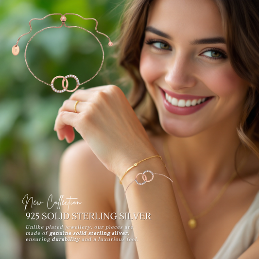 S925 Sterling Silver Rose Gold Infinite Love Bracelet