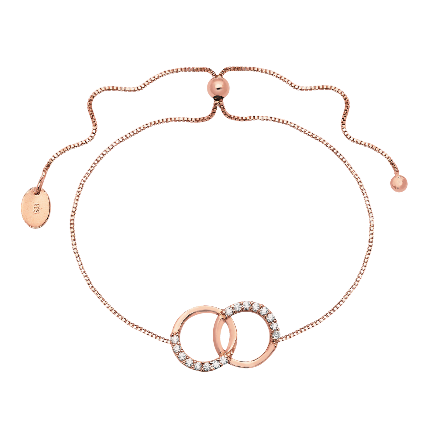 S925 Sterling Silver Rose Gold Infinite Love Bracelet