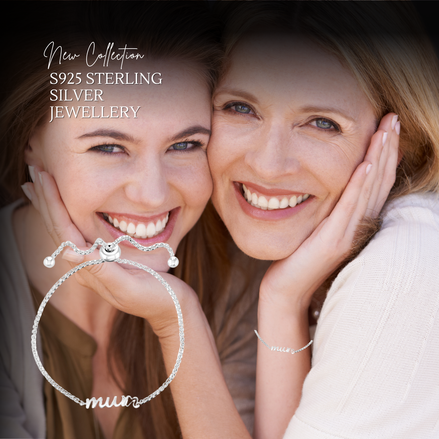 S925 Sterling Silver Mum Toggle Adjustable Bracelet with Message Card