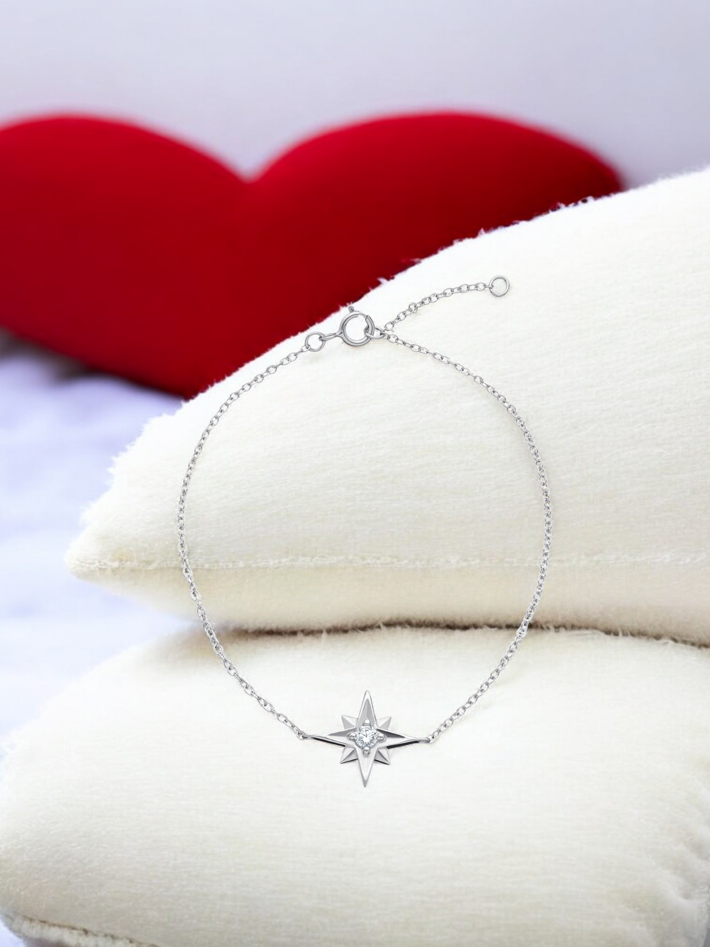 Sterling Silver Cubic Zirconia 19cm Star Bracelet