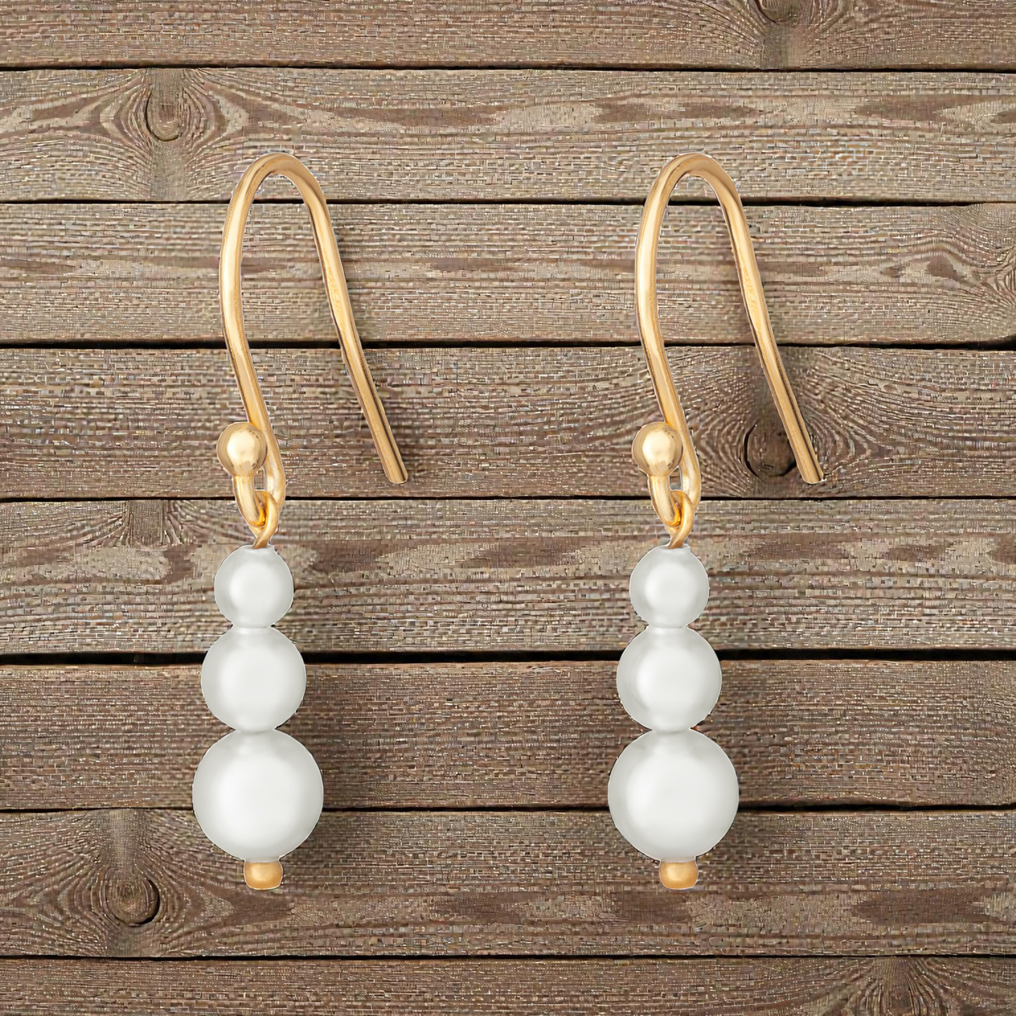 Gold-Plated S925 Sterling Silver Pearl Drop Hook Earrings for Women