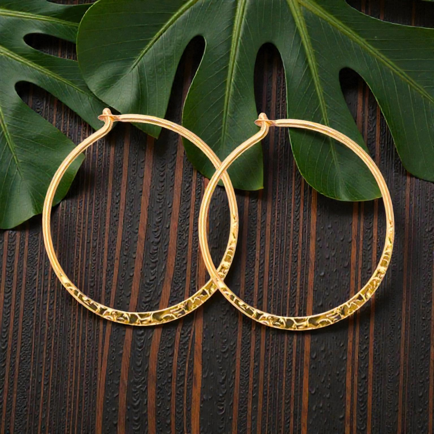 S925 Sterling Silver Elegant Gold Plated Pattern Hoop Earrings for Women