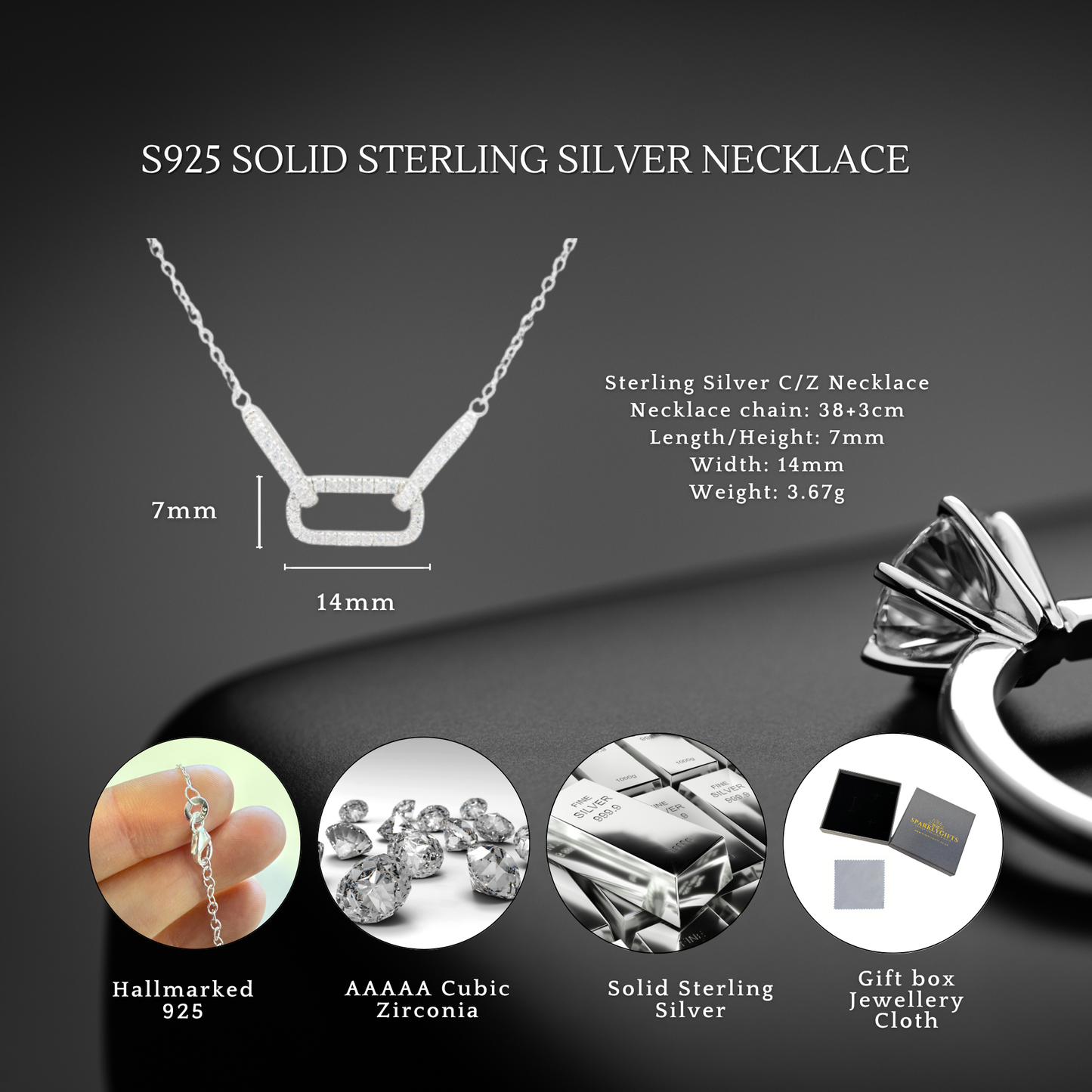 S925 Sterling Silver Sterling Chic Link Necklace
