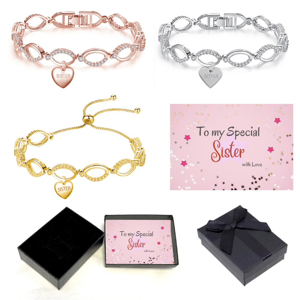 To Sister Bracelet Tag + Message Box