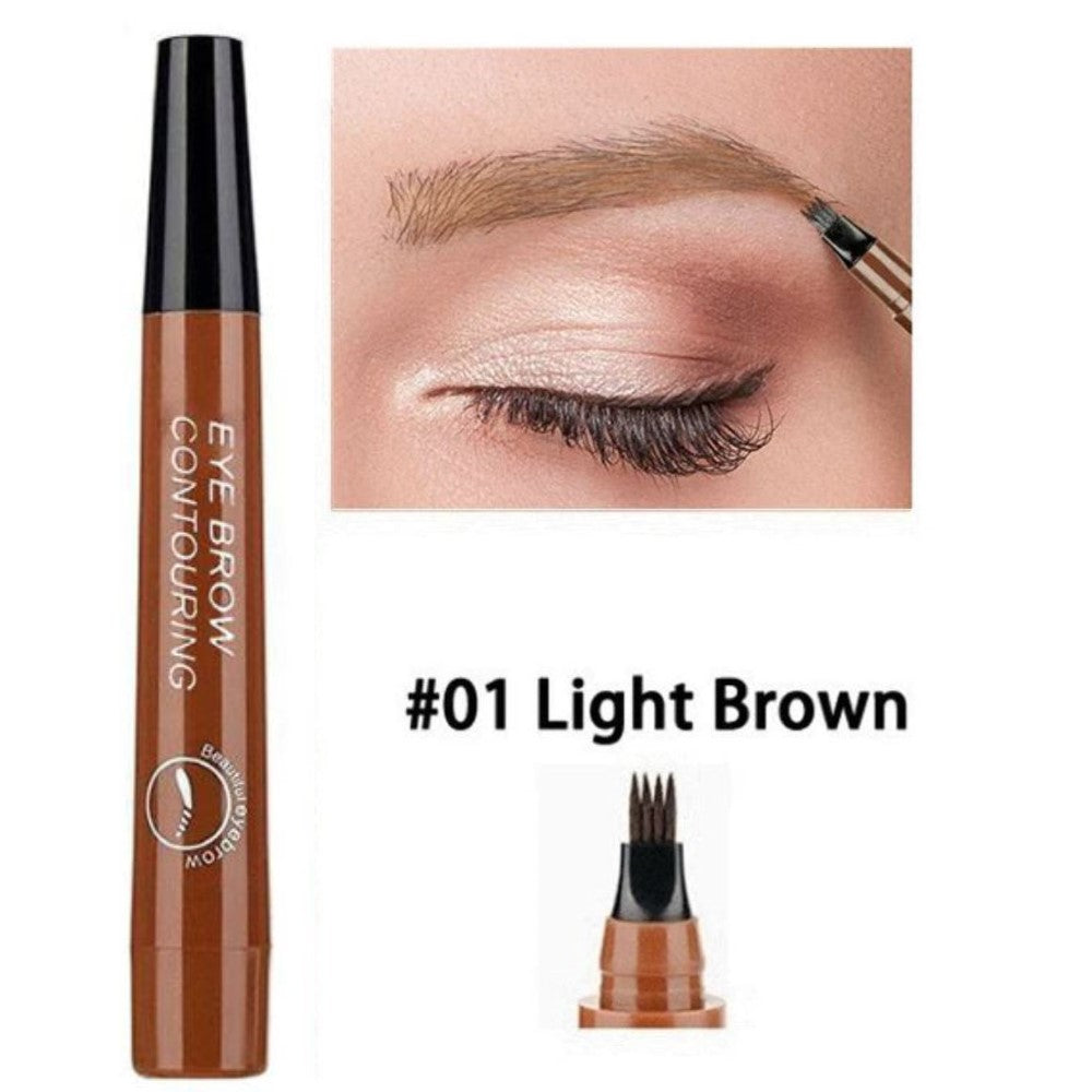 4 Points Natural Long Lasting Waterproof Fork Tip Cosmetic Eyebrow Pencil