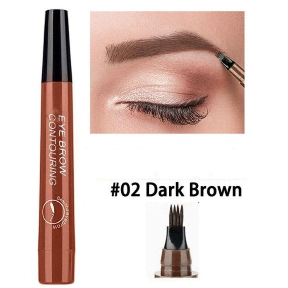 4 Points Natural Long Lasting Waterproof Fork Tip Cosmetic Eyebrow Pencil