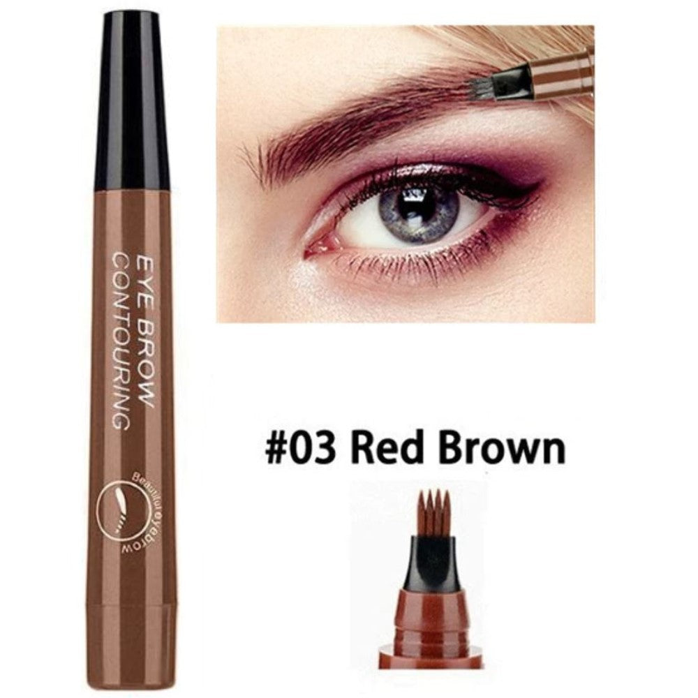 4 Points Natural Long Lasting Waterproof Fork Tip Cosmetic Eyebrow Pencil