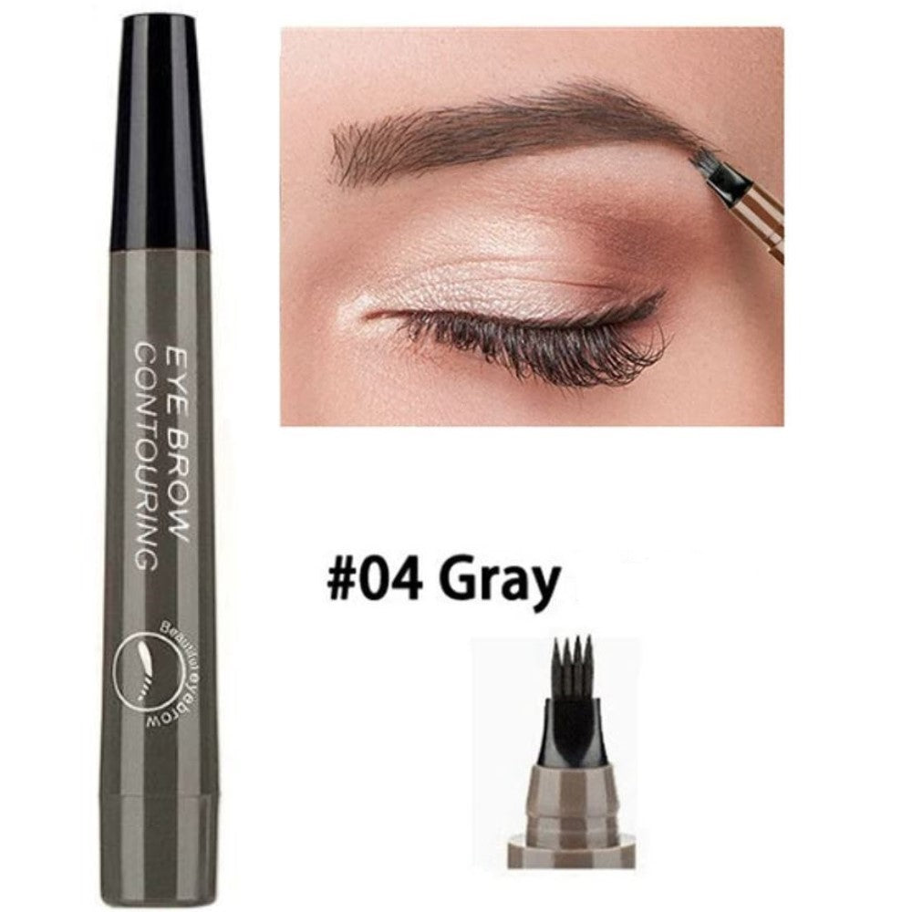 4 Points Natural Long Lasting Waterproof Fork Tip Cosmetic Eyebrow Pencil
