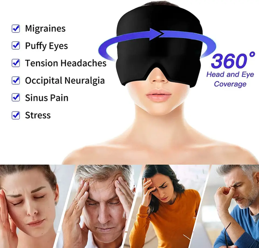 Reusable Double-Sided Gel Hot & Cold Therapy Headache Stress Relax Pain Relief Mask Cap