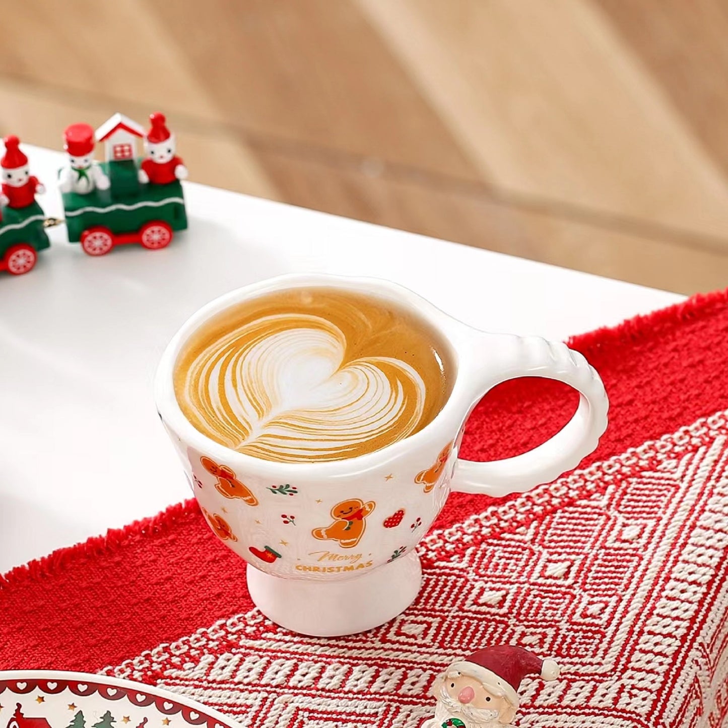 Christmas Theme Cute Cartoon Ceramic Goblet Coffee Tea Cup