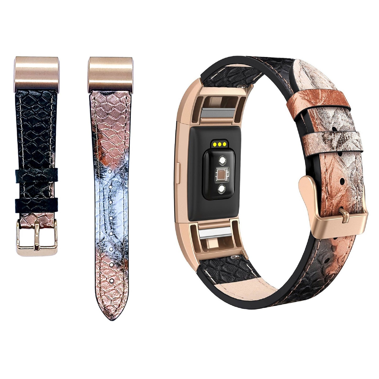 Fitbit Charge 2 Snake Skin Effect Leather Watch Strap