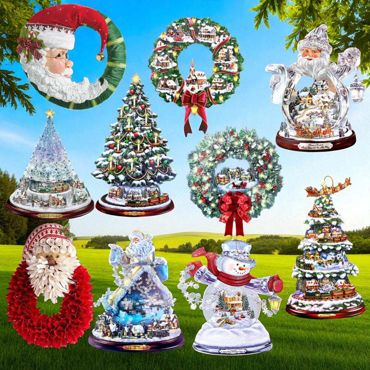 2pcs/Pack Christmas 3D Window Stickers – Santa & Snowman Holiday Decorations for Home or Shop