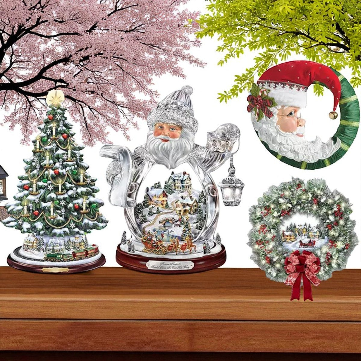 2pcs/Pack Christmas 3D Window Stickers – Santa & Snowman Holiday Decorations for Home or Shop