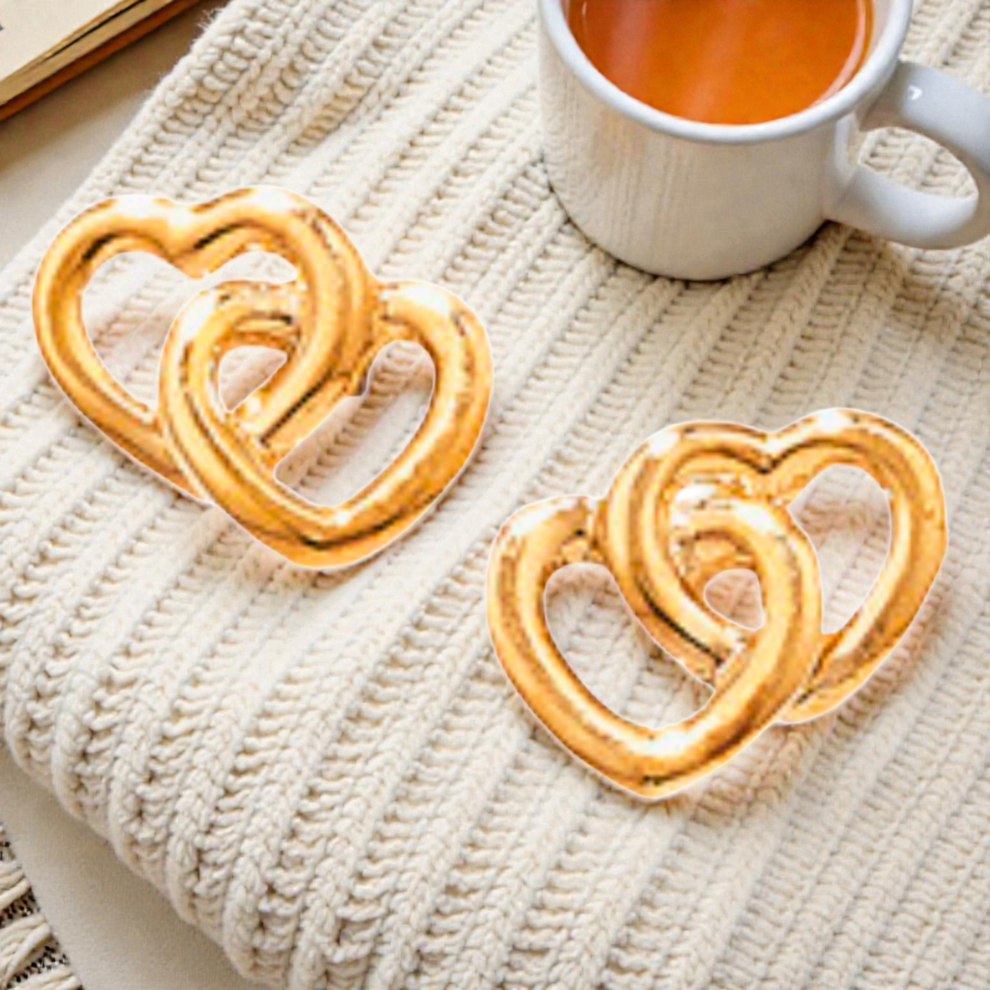 9ct Gold Interlocking Double Heart Stud Earrings 375 Hallmarked for Women