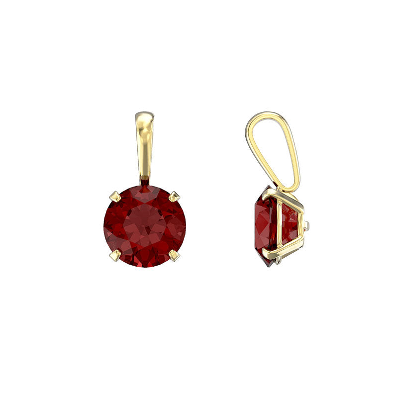 9ct Gold Pendant Only Ruby CZ 5mm*9mm