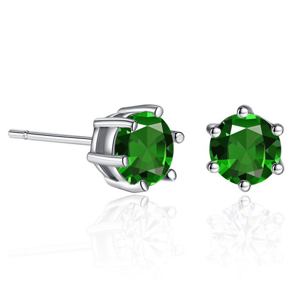 Gold or Silver Tone Stud Earrings with Premium Crystals