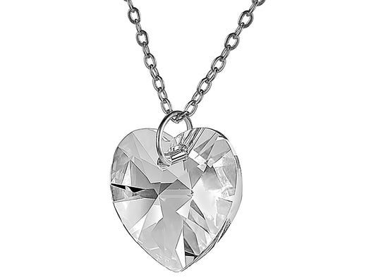 Clear Crystal Heart Pendant Made With Premium Crystals and Mum Tag