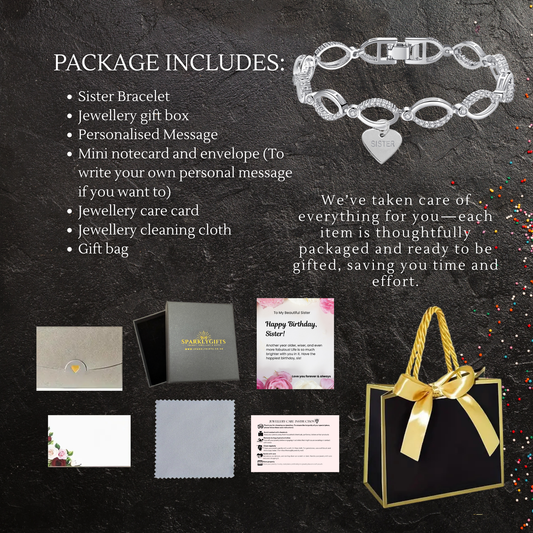 Multi-Link Infinity Sister Bracelet with Message Card
