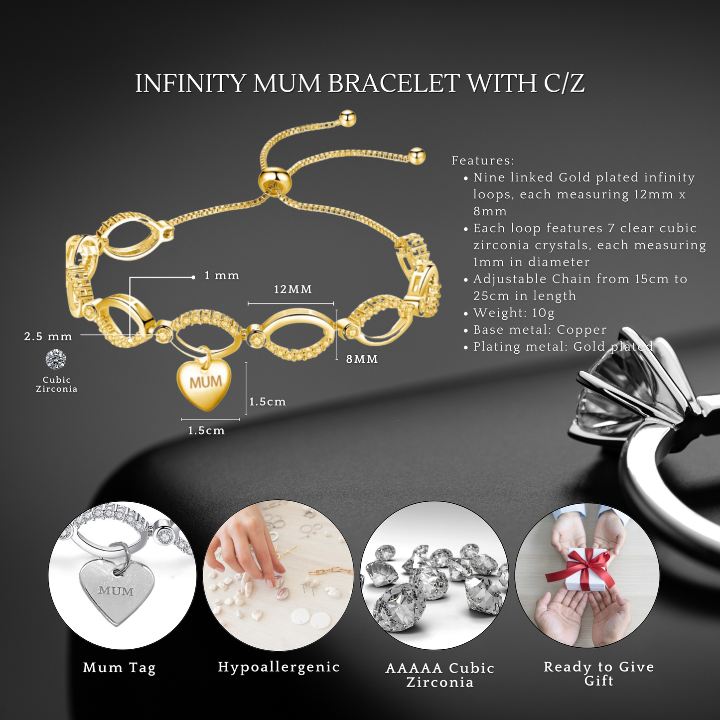 Multi-Link Infinity Mum Bracelet with Message Card