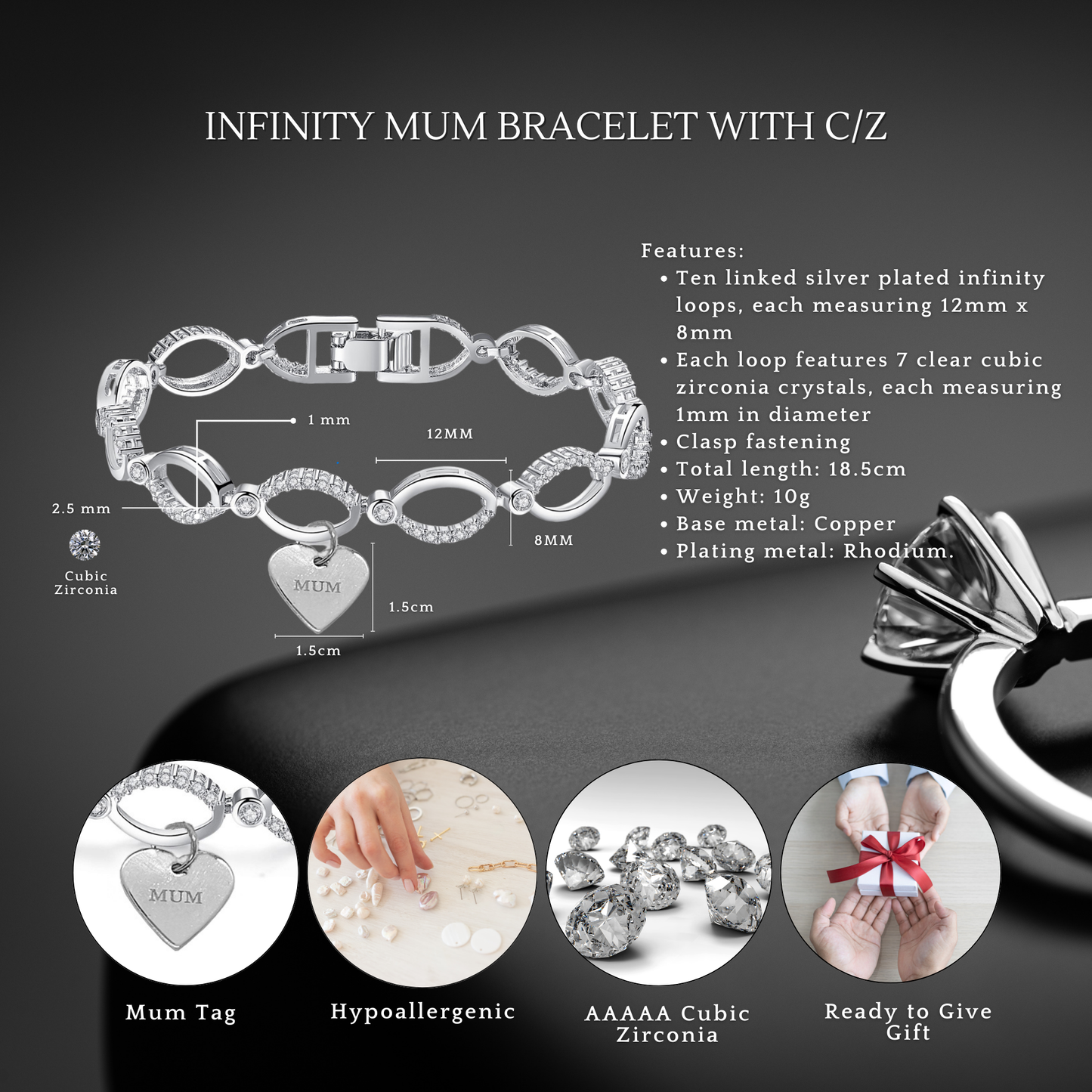 Multi-Link Infinity Mum Bracelet with Message Card