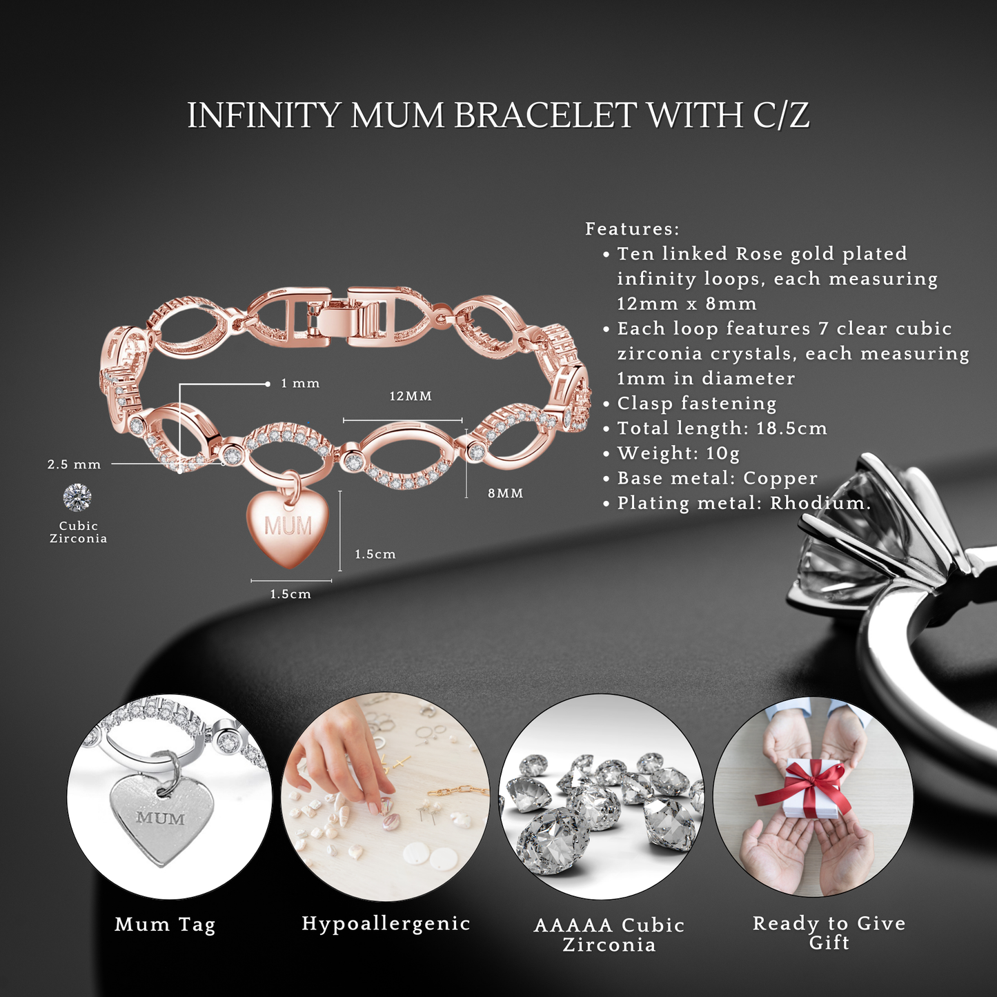 Multi-Link Infinity Mum Bracelet with Message Card