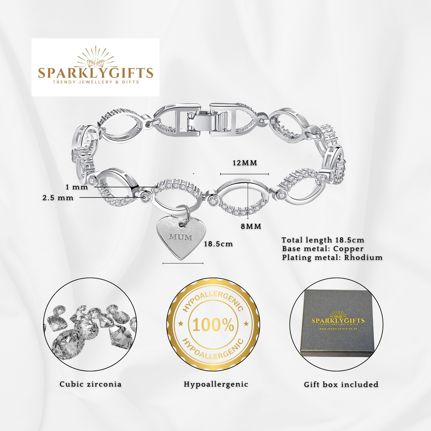 Timeless Bond: Elegant Infinity Bracelet Set for Mum and Dad