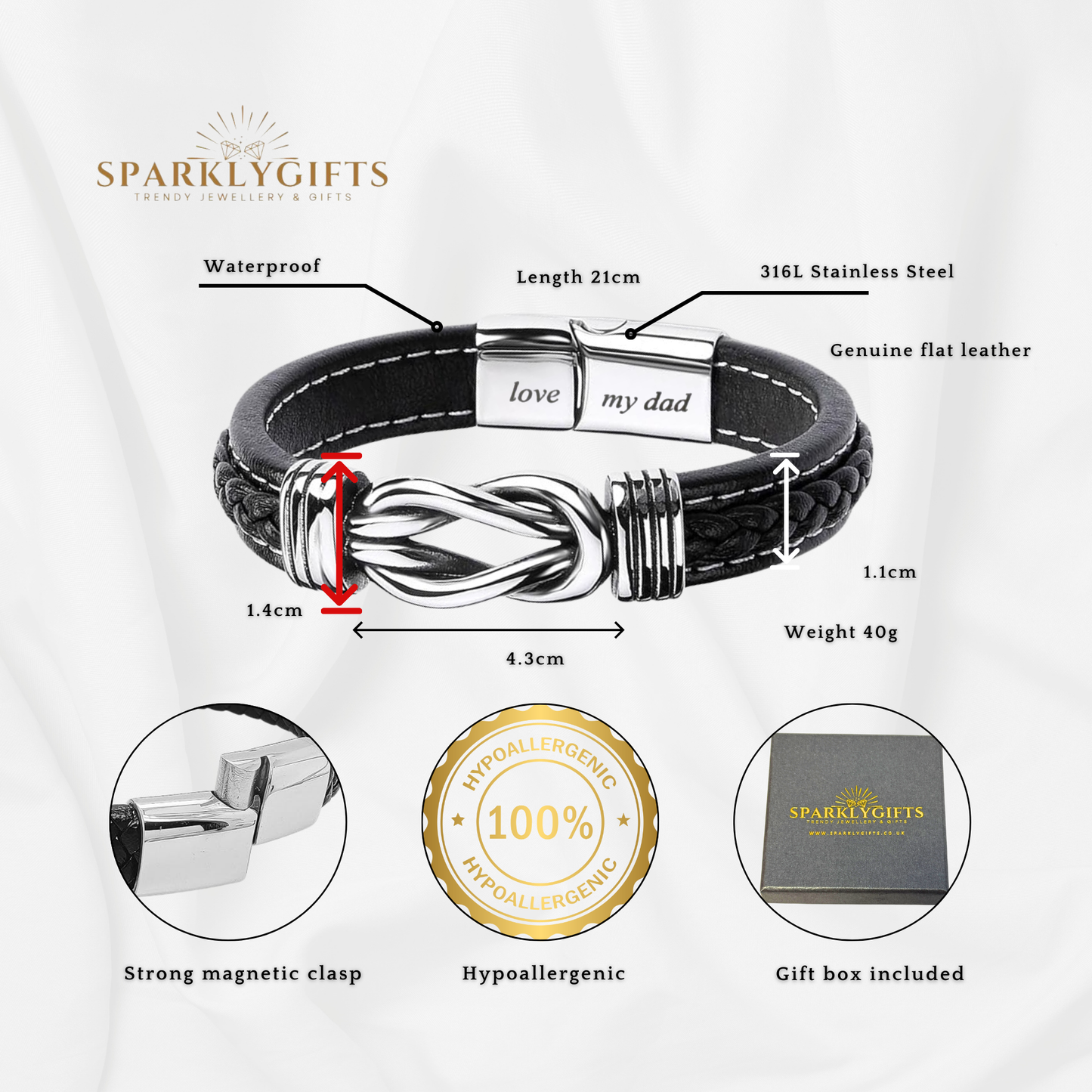 Timeless Bond: Elegant Infinity Bracelet Set for Mum and Dad