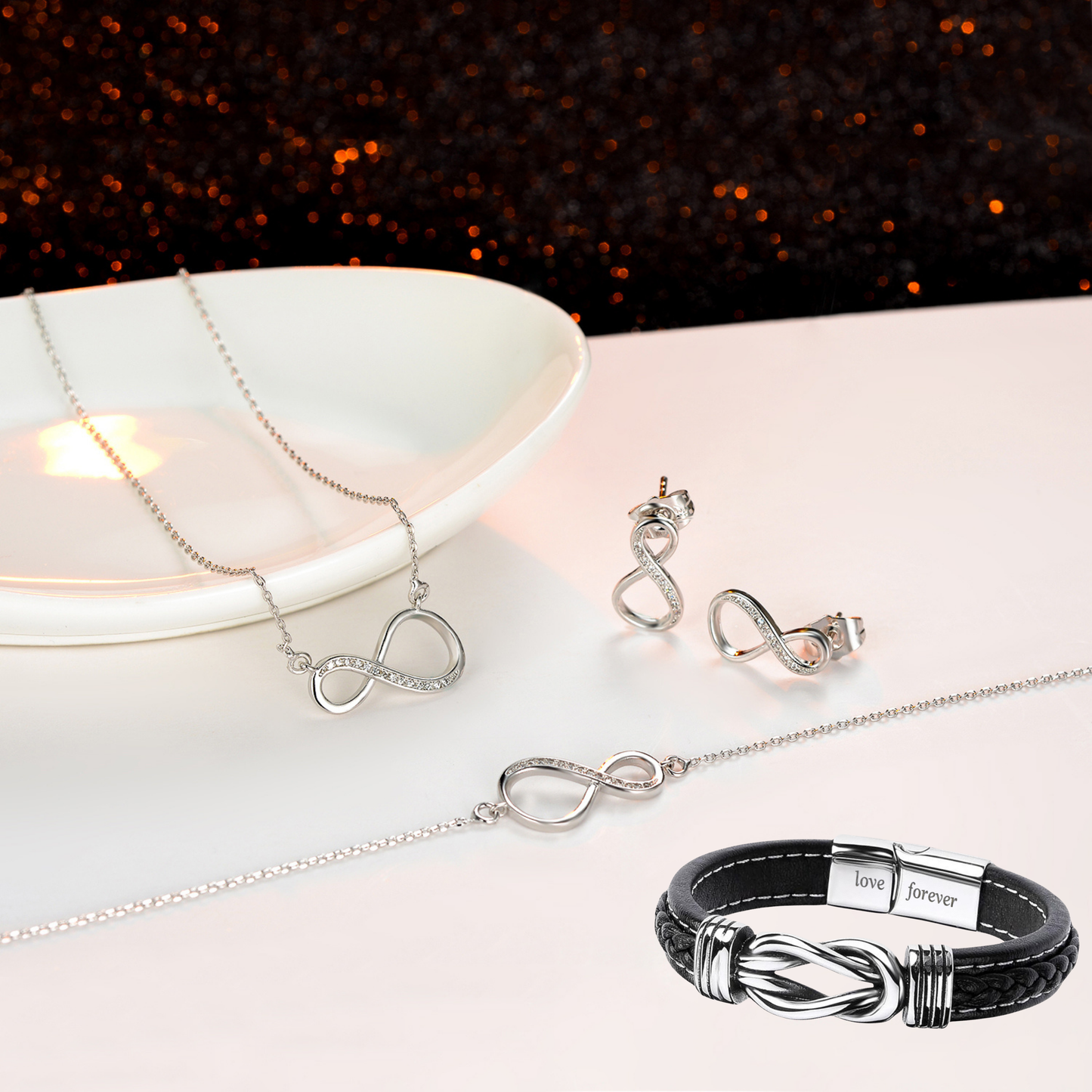 Eternal Bond Infinity Jewellery Set for Couple