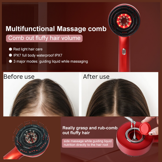 Aolemon Hair Growth Electric Massager Comb - Activates Scalp & Revitalizes Hair Roots Cordless Therapy Hair Brush