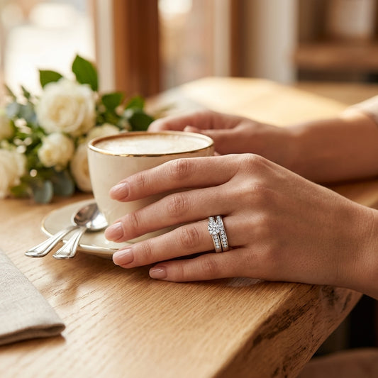 Double Crystal Ring Set