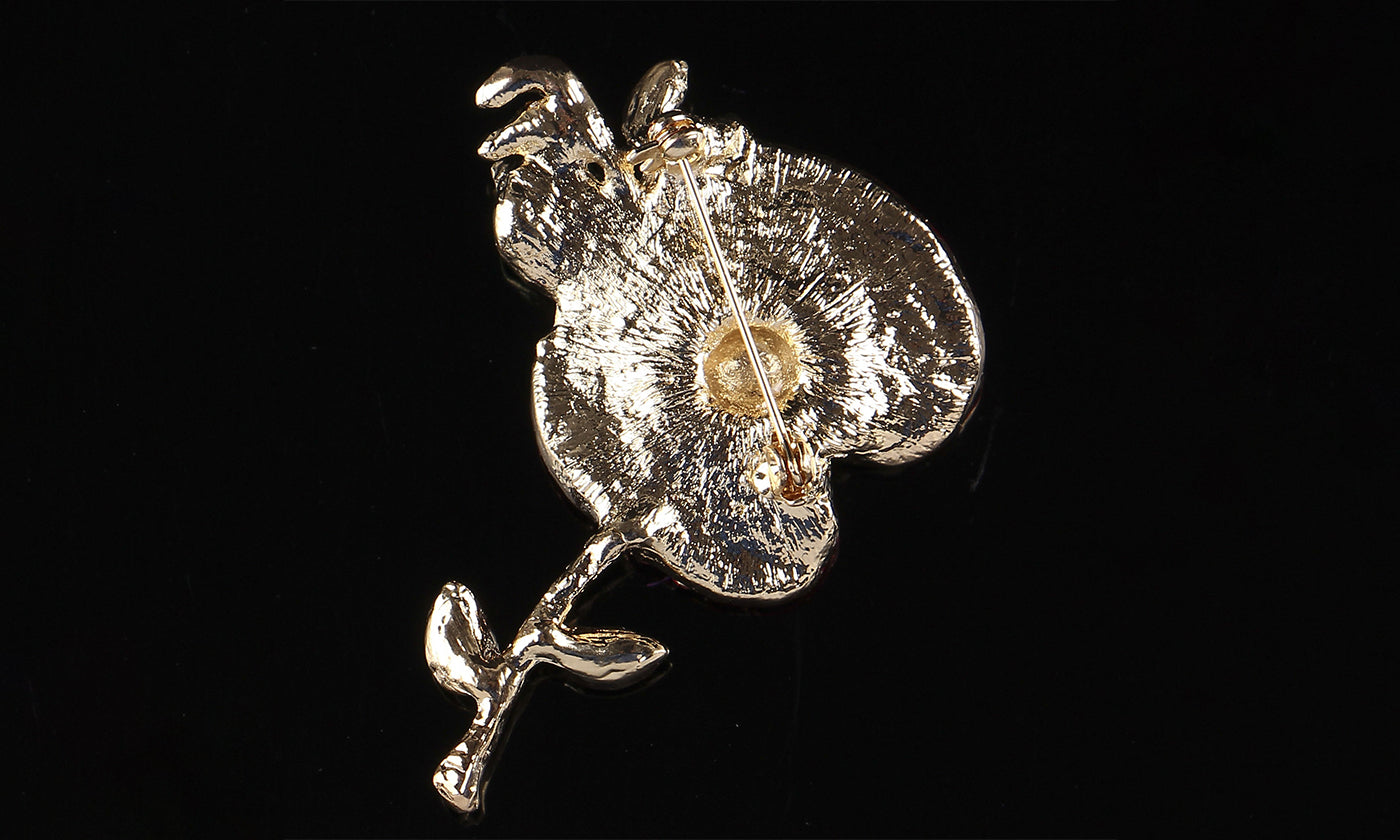 Sparkling Crystal Union Jack Poppy Brooch