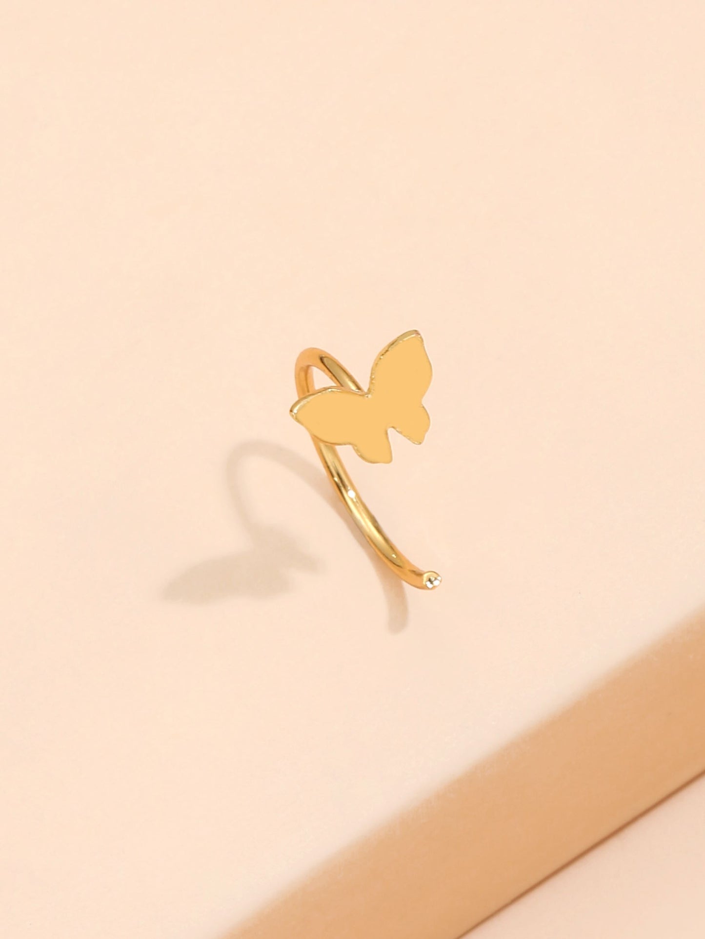 Butterfly Gold Ear Cuff C Hoop Earrings