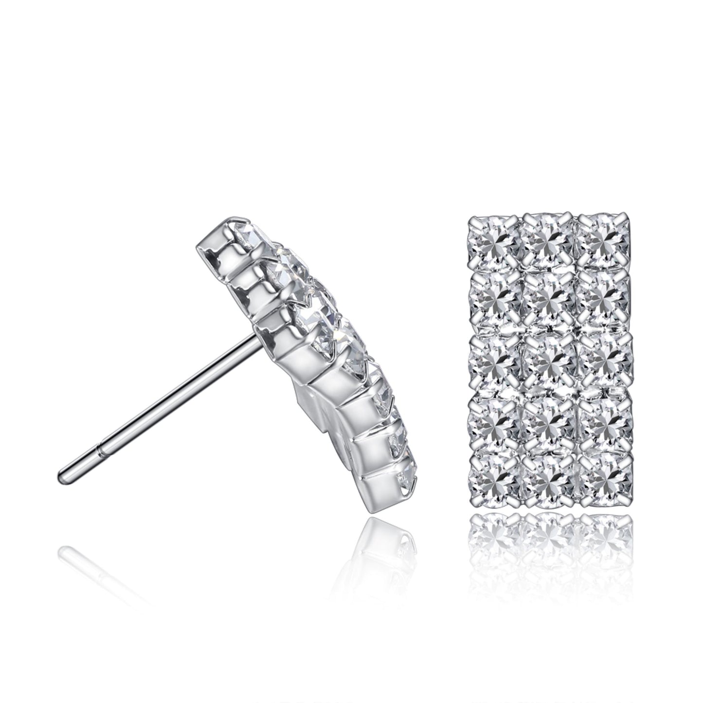 Beautiful Crystal Filled Stud Earrings