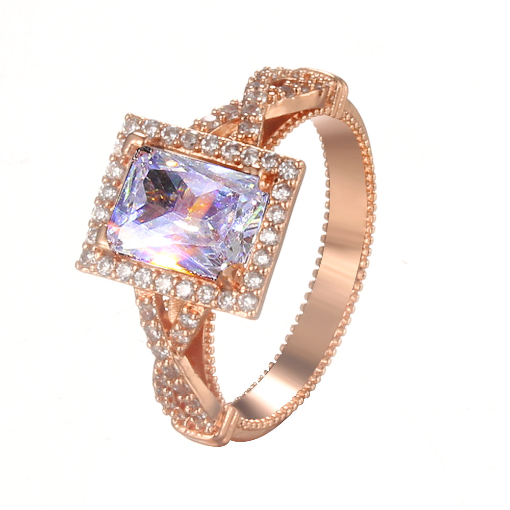 Rose Gold Double Twist Ring Set