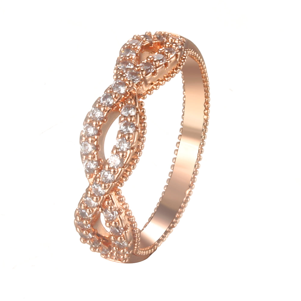 Rose Gold Double Twist Ring Set