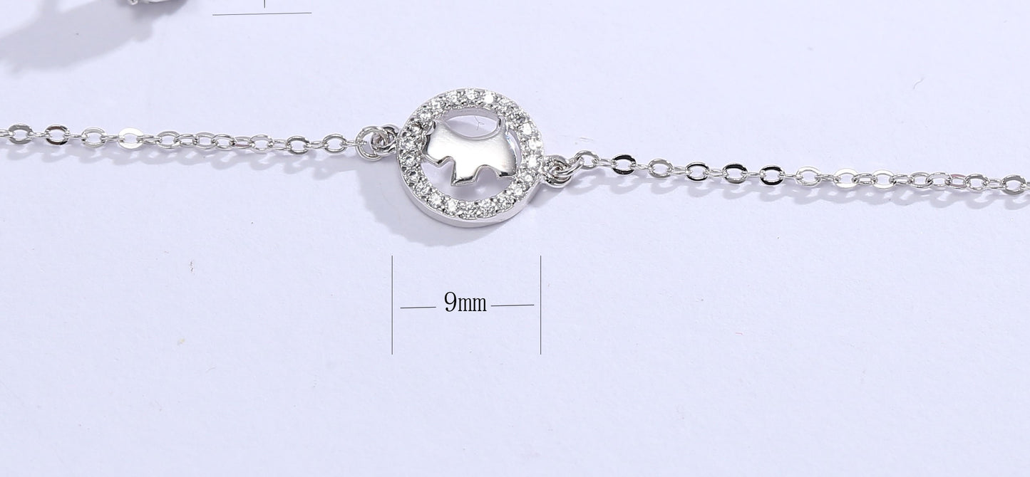 S925 Sterling Silver Crystal Filled Round Pet Bracelet