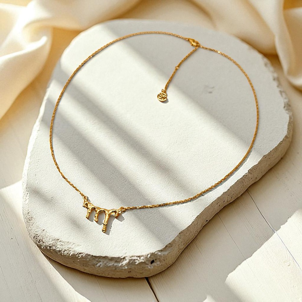 S925 Sterling Silver Molten Gold Drip Necklace