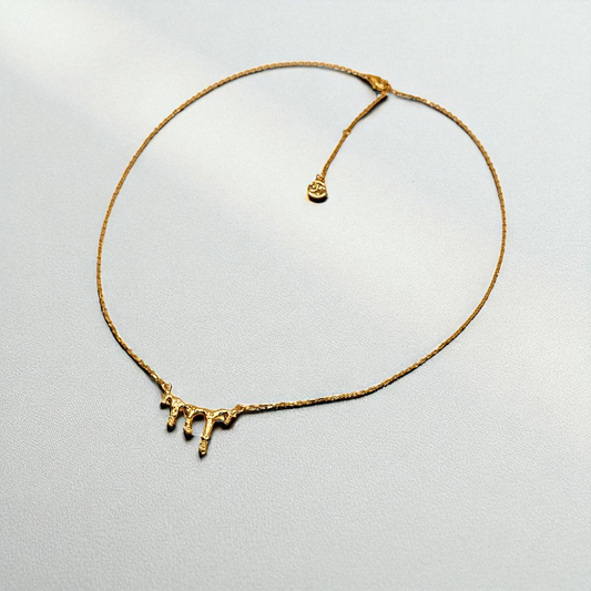 S925 Sterling Silver Molten Gold Drip Necklace